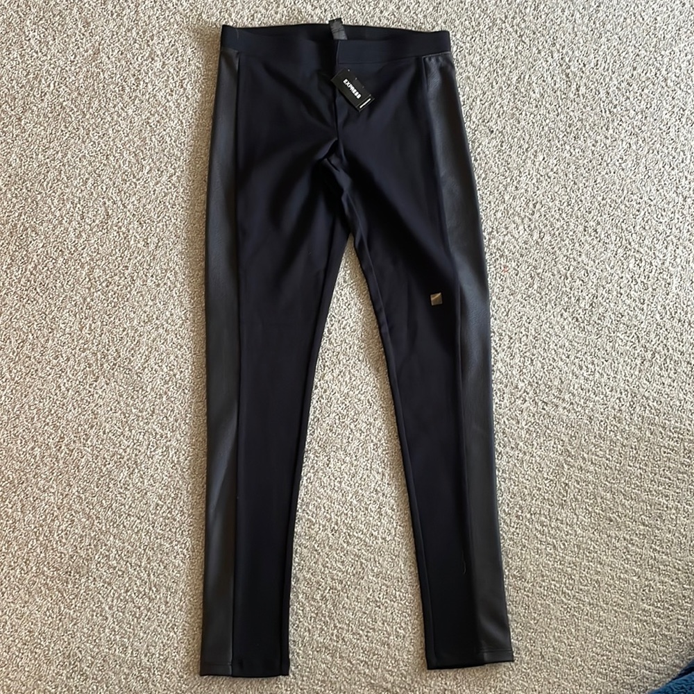 Express black leggings with side panel detail